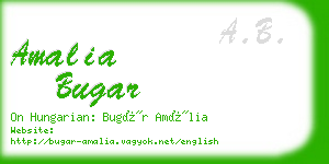 amalia bugar business card